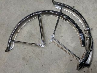 Schwinn Chrome Fenders Balloon Deluxe Cruiser Vintage Fenderlight