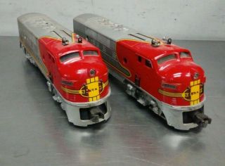 Vintage Postwar Lionel O Scale Santa Fe Diesel Locomotive Set F3 Aa Set Read