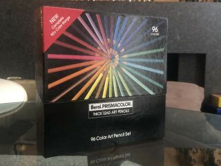 Vintage Berol Prismacolor 96 Color Art Pencil Set From 1990s,  W/ Rare Metallics
