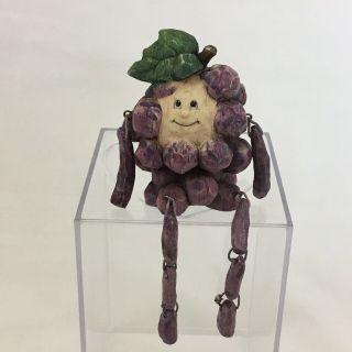 Vintage Grape Fruit Shelf Sitter Anthropomorphic Figure Kitchen Decor