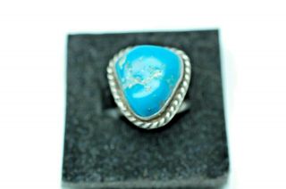 Signed Kkb Sterling Vintage Turquoise Ring - Stamped Kkb Sterling