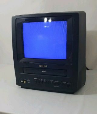 Philips 9 " Color Tv Vcr Combo Ccc092at01 Ac Dc Camping Rv Car Gaming With Case