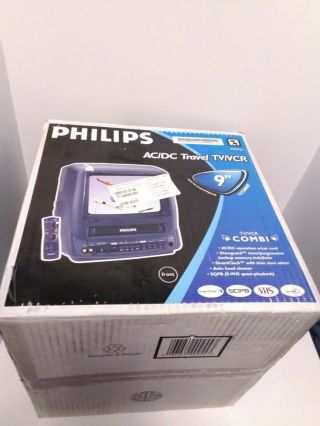 Philips 9 " Color Tv Vcr Combo Remote Camping Rv Car Ac Dc Model Ccc090at02
