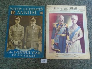 2 X Vintage Weekly Illustrated Annual 1936 & Daily Mail 1935 - Royalty Related