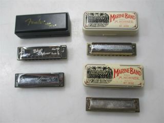 Fender Blues Deluxe C,  Hohner Marine Band Vintage C,  G & Special 20 G Harmonicas