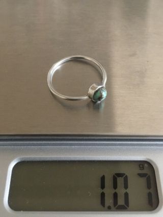 Vintage Sterling 925 Silver Turquoise Gemstobe Ladies Ring Size M.  Stamped 925.