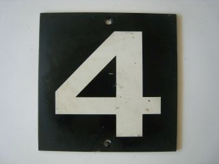 Vintage York Subway Train Station Aluminum Sign 4 Car Stop Marker
