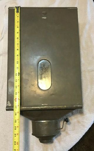 Vintage Antique Tin Hoosier Cabinet Flour Sifter Bin Glass Window Metal W/crank