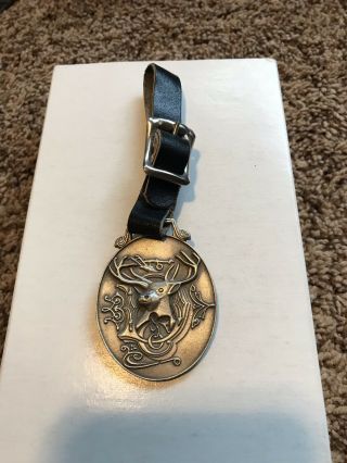 Vintage John Deere Oval Pocket Watch Or Key Fob,  With Farm Implement,