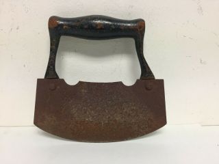 Vintage Dough Food Vegetable Chopper Cutter Black Metal Handle
