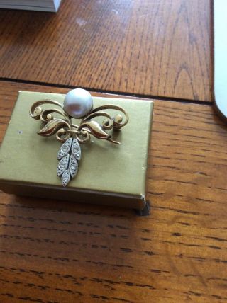Vintage Jewellery Brooch Gold Plate On Silver