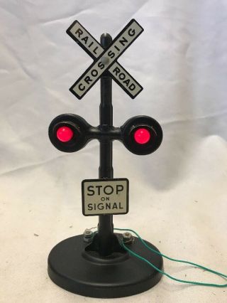 Vintage Marx O Scale Stop On Signal Railroad Crossing Lights Sign