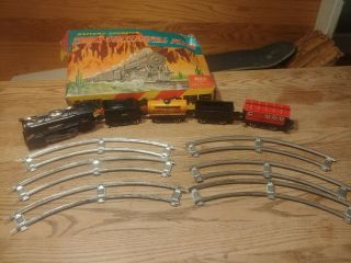 Vintage Tin Trains 1960s Japanese Ahi Continental Flyer Toy Train Set Made Japan